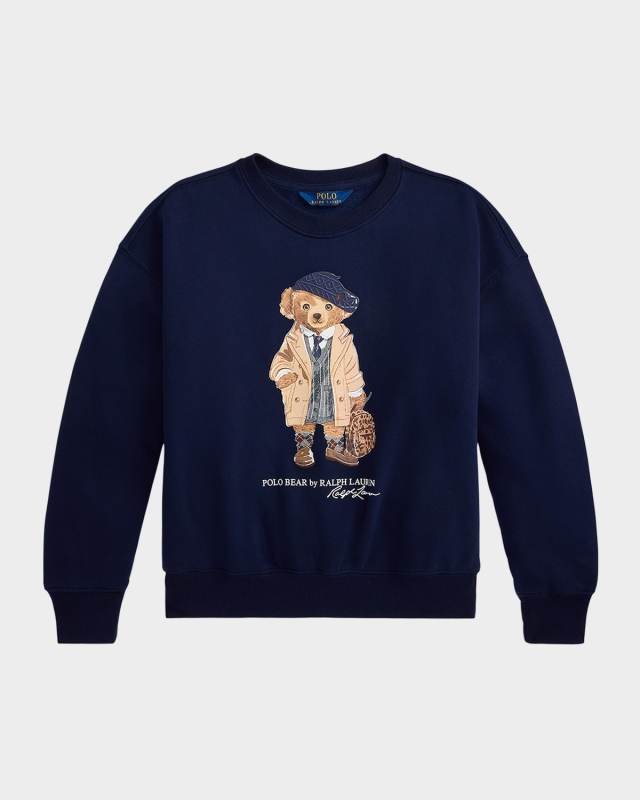 Girl's Polo Bear Fleece Sweatshirt, Size S-XL
